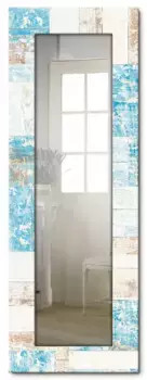 Декоративное зеркало Artland "Морское дерево", зеркало в полный рост в раме, настенное зеркало, с мотивной рамой, загородный дом 50,4х140,4х1,6 см, синий