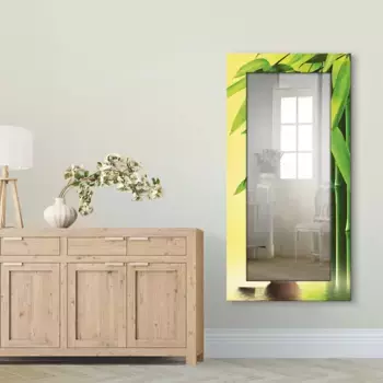 Декоративное зеркало Artland "Spa Still Life", зеркало в полный рост в раме, настенное зеркало с мотивной рамкой, элегантное 60,4х120,4х1,6 см, зеленый