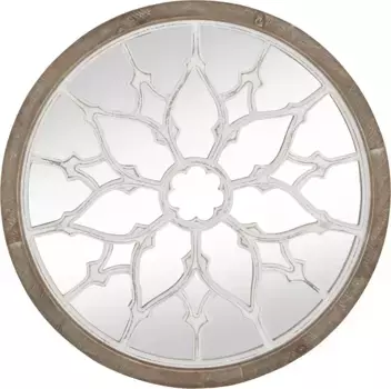 Декоративное зеркало из дерева "Southhampton", (1 шт.), настенное зеркало, круглое Timbers Т: 3 см, 66 см, цвет natur