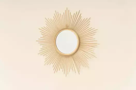 Декоративное зеркало Leonique "Бруклин, золото", настенное зеркало, настенное украшение, солнце, 50 см, металлокаркас Т: 1,5 см, 50 см, цвет goldfarben