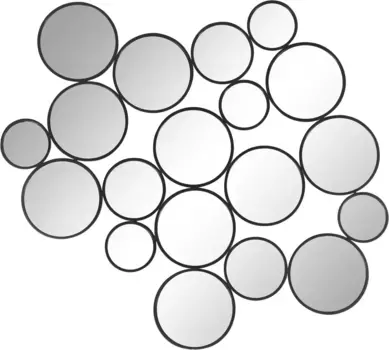 Декоративное зеркало Leonique "Малиса", настенное зеркало из 19 элементов, современное, гламурное 121х110х2 см, черный