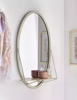 Декоративное зеркало Leonique, настенное зеркало с полкой 35,5х66х10,5 см, цвет antik silberfarben