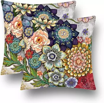 Декоративные наволочки в стиле бохо Sps ssion 16x16 дюймов 2 шт, разноцветный