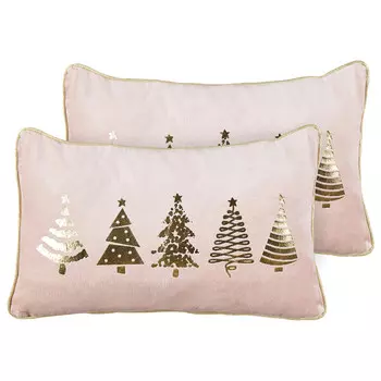 Декоративные подушка Beliani, 30x50 см, розовый/золотой