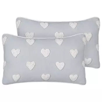 Декоративные подушка Beliani, 30x50 см, серый/белый