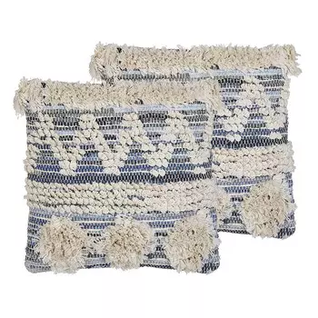 Декоративные подушка Beliani, 45x45 см, синий/бежевый