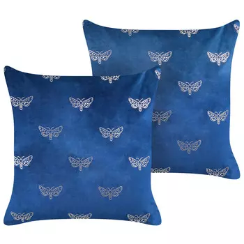 Декоративные подушка Beliani, 45x45 см, темно-синий