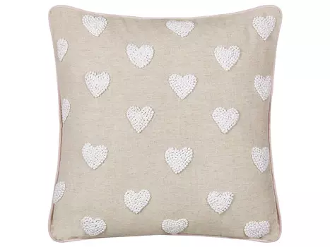 Декоративные подушка Beliani, 45x45x8 см, бежевый/белый