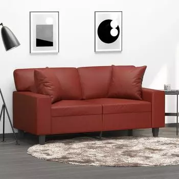 Декоративные подушки Ankonbej 2 шт. бордовые 40х40 см. экокожа.