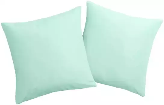 Декоративные подушки для дома "Parry Microfibre", набор из 2 шт., однотонные, чехлы без наполнителя, на молнии Home affaire 50х50 см, мятный