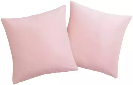 Декоративные подушки для дома "Parry Microfibre", набор из 2 шт., однотонные, чехлы без наполнителя, на молнии Home affaire 50х50 см, цвет ros + unifarben