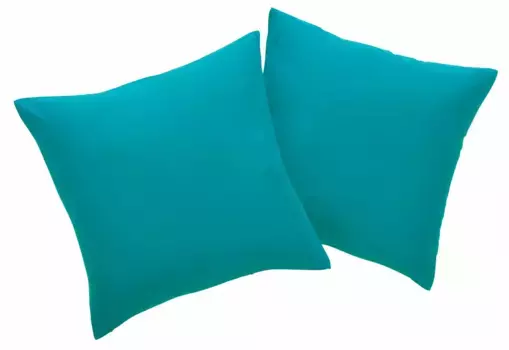 Декоративные подушки для дома "Parry Microfibre", набор из 2 шт., однотонные, чехлы без наполнителя, на молнии Home affaire 50х50 см, цвет aqua + unifarben