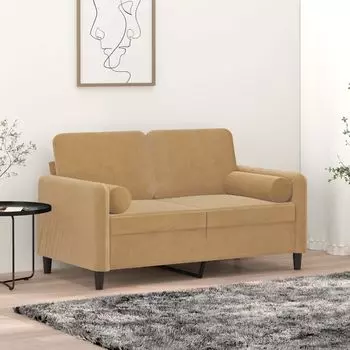 Декоративные подушки для мебели 2 шт. кремовые 40х40 см ткань - подушка на сиденье 349473 Vidaxl, коричневый