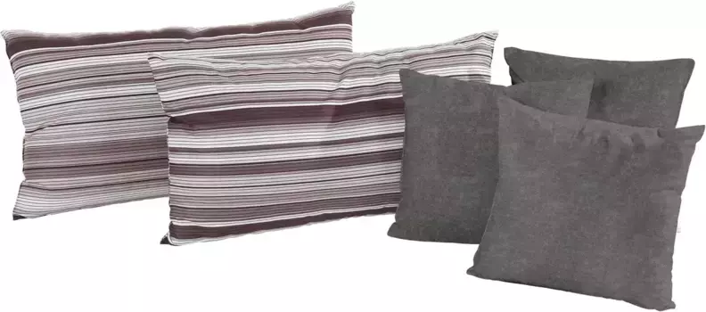 Декоративные подушки для сна Westfalia "Эльба", 5 шт Westfalia Schlafkomfort 40х40 см, темно-серый