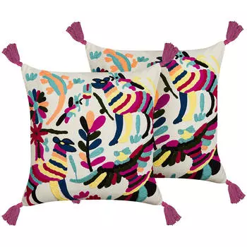 Декоративные подушки набор из 2-х штук Beliani, мультиколор