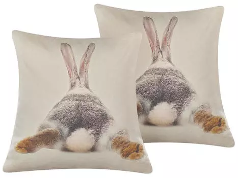 Декоративные подушки набор из 2-х штук Beliani, серо-коричневый