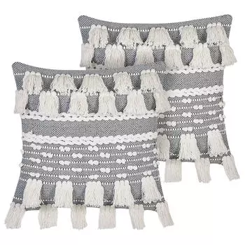 Декоративные подушки набор из 2-х штук Beliani, серый