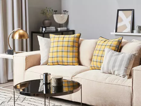 Декоративные подушки набор из 2-х штук Beliani, желтый