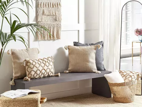 Декоративные подушки набор из 2-х штук Beliani, бежевый