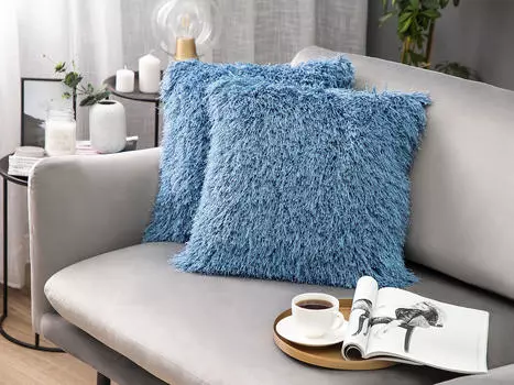 Декоративные подушки набор из 2-х штук Beliani, светло-синий