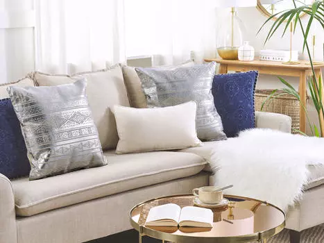 Декоративные подушки набор из 2-х штук Beliani, серебряный