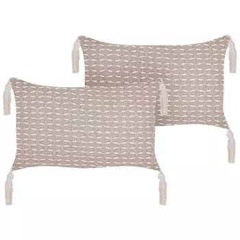 Декоративные подушки набор из 2-х штук Beliani, серо-коричневый