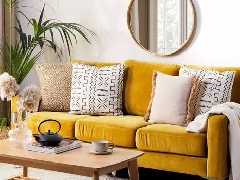 Декоративные подушки набор из 2-х штук Beliani, экрю