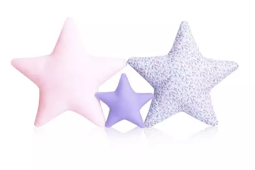 Декоративные подушки: НАБОР подушек из 3 штук; Звезда; Звездочка; звездная подушка; Декоративная подушка с наполнителем ок. 60 см/28 см для детских комнат; Спальная комната; детская кроватка Amilian, розовый