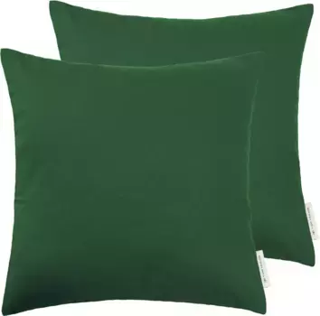 Декоративные подушки TOM TAILOR HOME "Dove", однотонные, чехлы без наполнителя, 2 шт. в упаковке 60х60 см, цвет flaschengrn + unifarben
