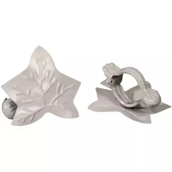 Декоративные зажимы Liedeco «Листик» (2 шт. в упаковке) для штор, белый