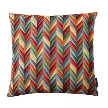 Декоративный чехол на подушку гобелен для дивана, спальни, гостиной, РАЗНОЦВЕТНЫЙ ЗИГГИ, 45x45 Deco Haus