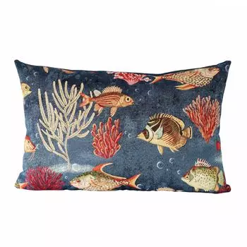 Декоративный чехол на подушку гобелен для дивана, спальни, гостиной, РЫБА, 30x50 Deco Haus