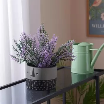 Декоративный цветочный горшок Objevi с фигуркой лица - черный - 10x10x12 см