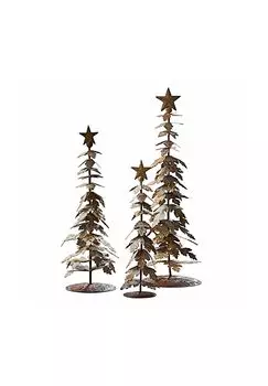 Декоративный елочный набор из 3-х Ларунов античный коричневый Loberon, antikbraun