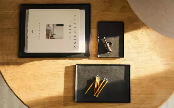 Декоративный прямоугольный металлический поднос Zara Home, черный