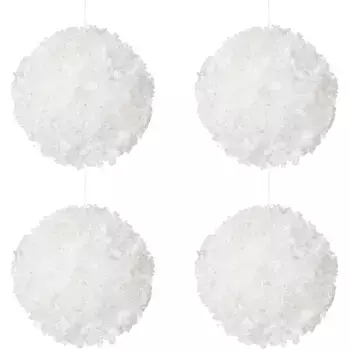 Декоративный шар Creativ deco «Рождественские украшения», морозного вида, ок. 10 см, белый