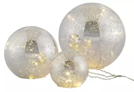 Декоративный шар для дома "Шарики со светодиодной подсветкой", в наборе из 3-х предметов 10, 15, 20 см Home affaire, цвет transparent