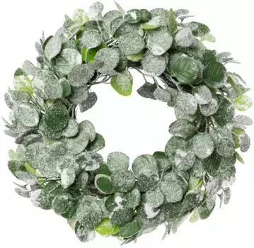Декоративный венок Creativ deco "Эвкалифт замороженный, рождественское украшение", ок. 43 см 43 см, зеленый