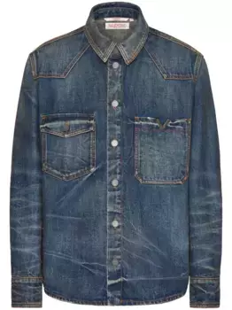 Декорированная джинсовая рубашка VALENTINO GARAVANI, синий