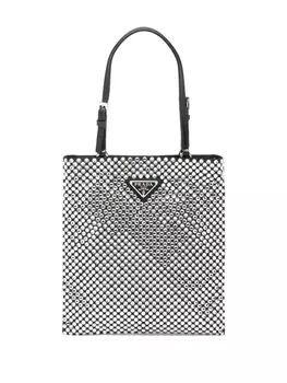 Декорированная сумка-тоут Prada Duchesse, черный