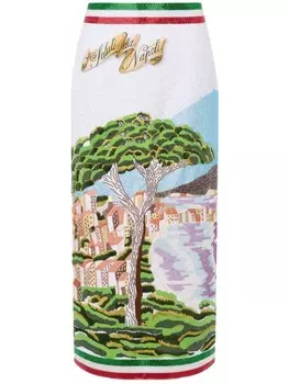 Декорированная юбка миди Moschino, белый