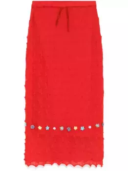 Декорированная юбка мини YANYAN KNITS, красный