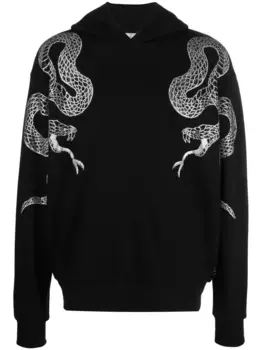Декорированное худи с принтом Philipp Plein, черный