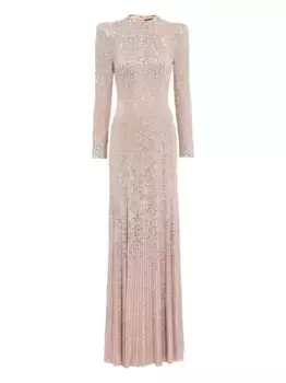 Декорированное платье макси Rory с высоким воротником Jenny Packham, нейтральный