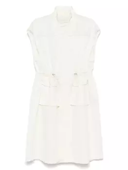 Декорированное платье миди Fabiana Filippi, нейтральный