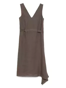 Декорированное платье миди Peserico, коричневый
