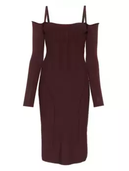 Декорированное платье Mugler, красный