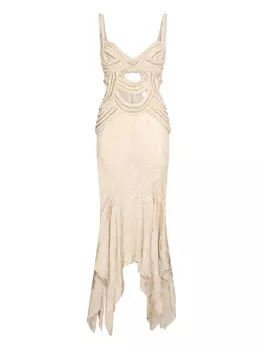 Декорированное платье Roberto Cavalli, нейтральный