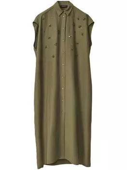 Декорированное платье-рубашка Fabiana Filippi, зеленый