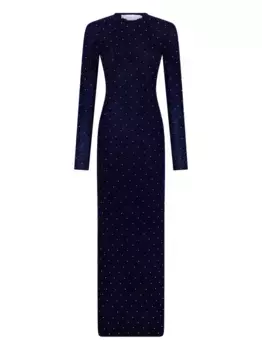 Декорированное платье с длинными рукавами Rabanne, синий